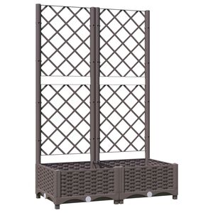 vidaXL Sodo lovelis su treliažu, rudos spalvos, 80x40x121,5cm, PP
