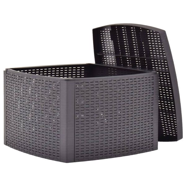 vidaXL Šoninis staliukas, moka spalvos, 54x54x36,5cm, plastikas