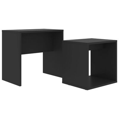 vidaXL Kavos staliukų komplektas, juodos spalvos, 48x30x45cm, MDP