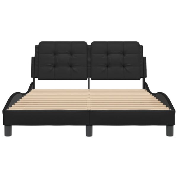 vidaXL Lovos rėmas be čiužinio, Zadar, juodas, 120 x 200 cm, dirbtinė oda