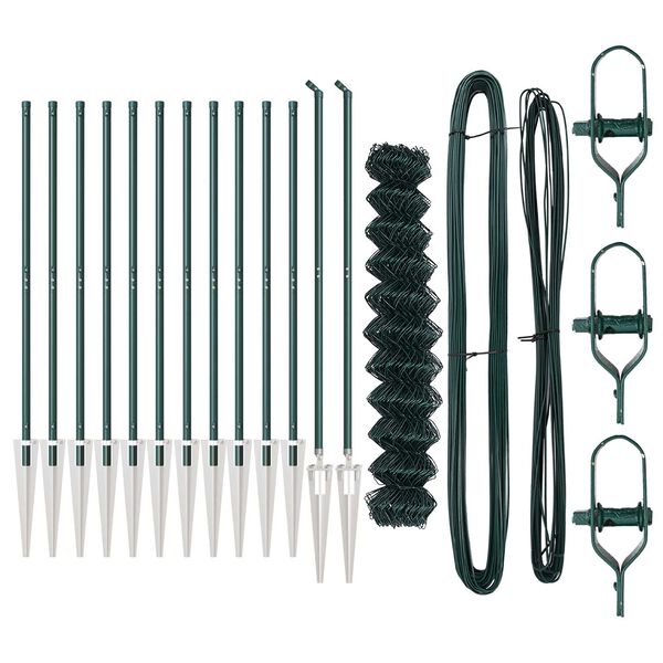 vidaXL Tvorelės stulpas Žalia 1 x 25 m (60 x 60 mm tinklas) Plienas