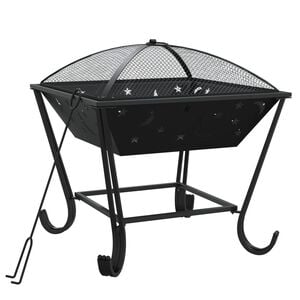 vidaXL Laužavietė su žarstekliu, 50cm, plienas, XXL