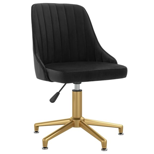 vidaXL Pasukamos valgomojo kėdės, 6vnt., juodos spalvos, aksomas