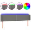 vidaXL Galvūgalis su LED, tamsiai pilkas, 203x16x78/88cm, audinys
