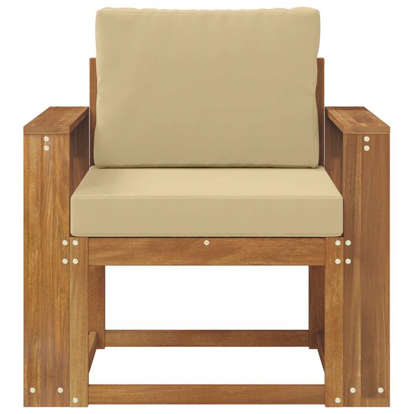 vidaXL Lauko sofa Tvirta akacijos mediena ir poliesteris Natūrali