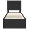 vidaXL Lovos rėmas su stalčių Juoda 75 x 190 cm Inžinerinė mediena