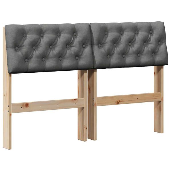 vidaXL Apmu&scaron;ta lovos galvūgalis Tamsiai pilka 120 cm