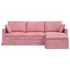 vidaXL Sofa Rožinė Bendri matmenys: 228 x 134 cm (P X G x A) Aksomas