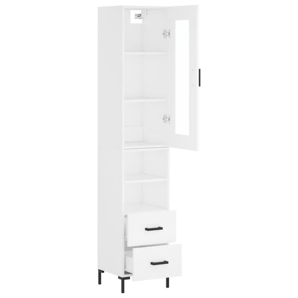 vidaXL Komoda, baltos spalvos, 34,5x34x180cm, apdirbta mediena