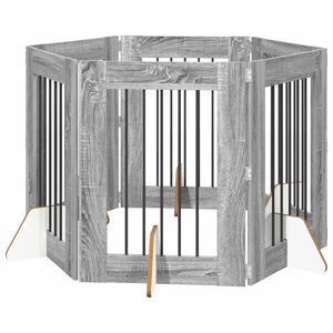 vidaXL &Scaron;unų vartai su stovais 6 pcs Pilka sonoma ąžuolo 60 x 80 cm