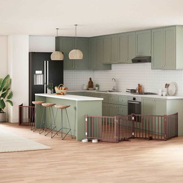 vidaXL Varteliai &scaron;unims su durimis, 10 segmentų, rudi, 800cm, tuopa