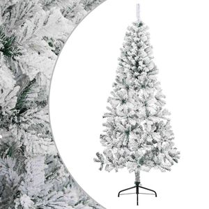 vidaXL Dirbtinė Kalėdų eglutė 120 cm PVC ir Plienas Žalia ir balta