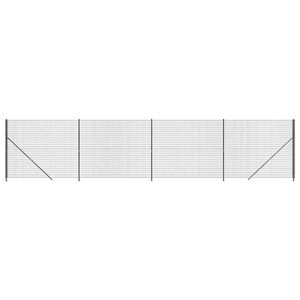 vidaXL Tinklinė tvora su flan&scaron;ais, antracito spalvos, 1,4x10m