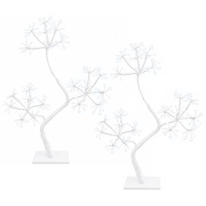 vidaXL S formos LED kalėdinė eglutė 2 vnt. Balta 18 x 18 x 45 cm