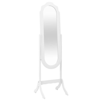vidaXL Laisvai pastatomas veidrodis, baltas, 45,5x47,5x160cm, mediena