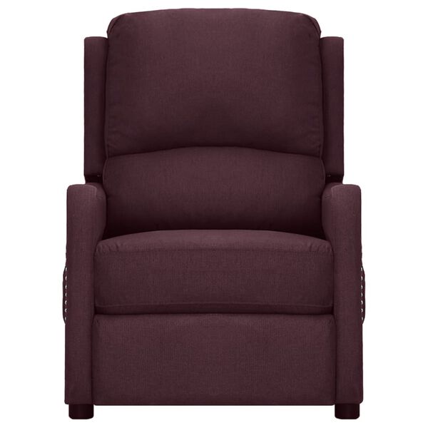 vidaXL Atsistojantis masažinis krėslas, violetinės spalvos, audinys