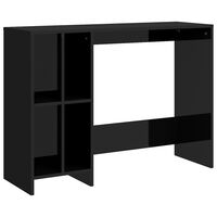 vidaXL Kompiuterio stalas, juodos spalvos, 102,5x35x75cm, MDP, blizgus