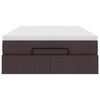 vidaXL Osmanų lova su čiužiniu, rudas, 120x200cm, audinys