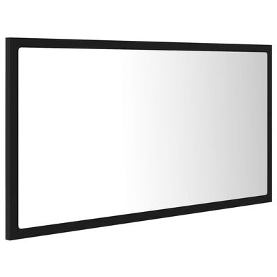 vidaXL Vonios kambario LED veidrodis, juodas, 80x8,5x37cm, akrilas