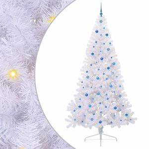vidaXL Dirbtinė Kalėdų eglutė su 300 LED Balta 240 cm PVC ir Plienas