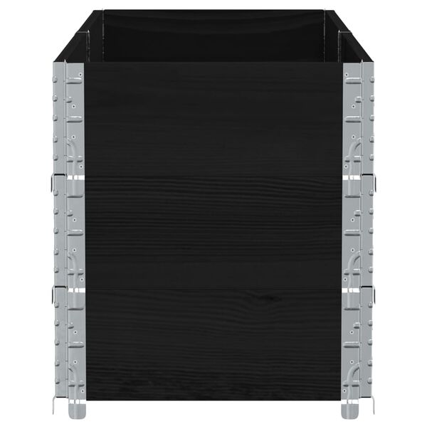 vidaXL Sodo lovelis, juodas, 150x50cm, pu&scaron;ies medienos masyvas