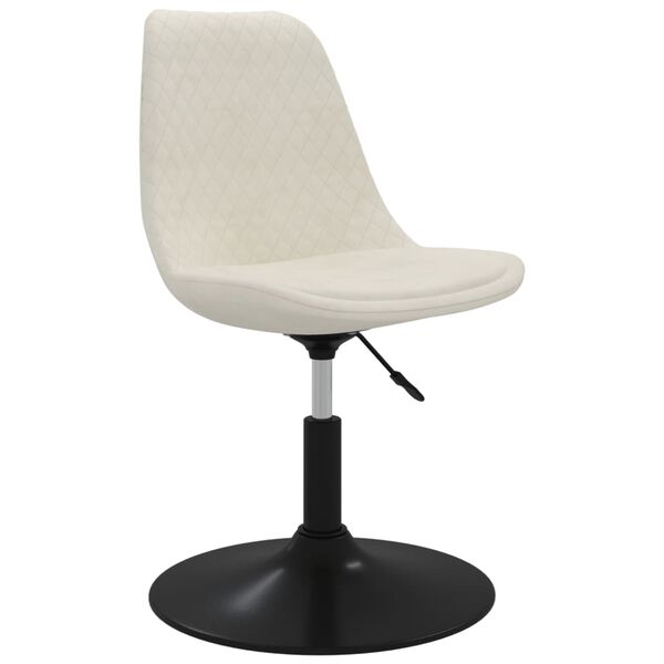 vidaXL Pasukamos valgomojo kėdės, 6vnt., kreminės spalvos, aksomas