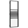 vidaXL Stiklinės durys Dryžuotas Juoda 76 x 3,5 x 201,5 cm Aliuminis
