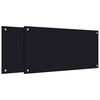 vidaXL Virtuvės sienelės, 2vnt., juodos, 80x40cm, grūdintas stiklas