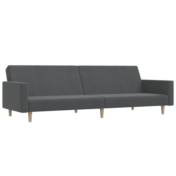 vidaXL Dvivietė sofa-lova, &scaron;viesiai pilkos spalvos, audinys