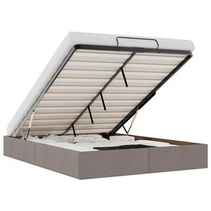 vidaXL Osmanų lovos rėmas be čiužinio, taupe, 140x200 cm, audinys