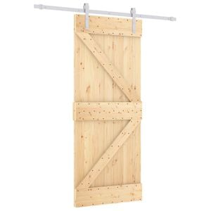 vidaXL Slankios durys Natūrali ir Balta 80 x 210 cm
