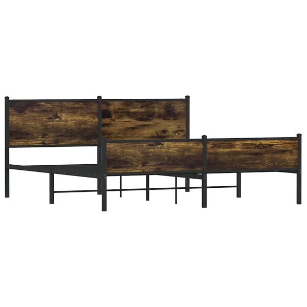vidaXL Lovos rėmas be čiužinio, dūminio ąžuolo, 180x200cm, metalas