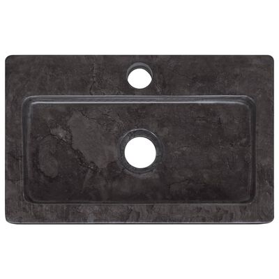 vidaXL Sieninis praustuvas, juodas, 38x24x6,5cm, marmuras