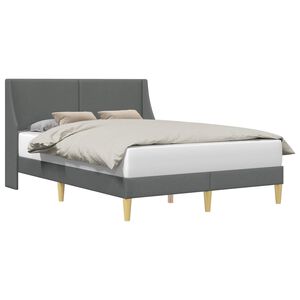 vidaXL Lovos rėmas su galvūgalio Tamsiai pilka 137 x 190 cm Audinys