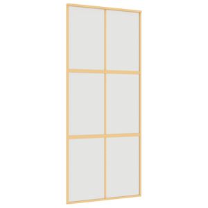 vidaXL Stumdomos durys, auksinės, 90x205cm, ESG stiklas ir aliuminis