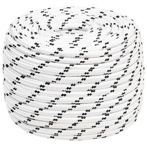 vidaXL Universali virvė 14 mm 25 m Balta Poliesteris