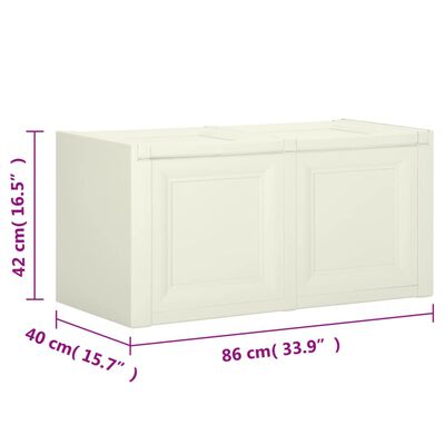 vidaXL Dėžė pagalvėlėms, vanilinės ledo spalvos, 86x40x42cm, 85l
