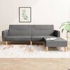 vidaXL Dvivietė sofa-lova su pakoja, &scaron;viesiai pilkos spalvos, audinys