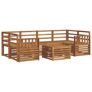 vidaXL Lauko sofos komplektas 7 pcs Natūrali Kietos akacijos mediena