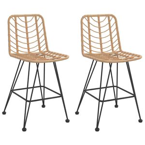 vidaXL Baro taburetės, 2vnt., 45x56x103,5cm, PE ratanas ir plienas