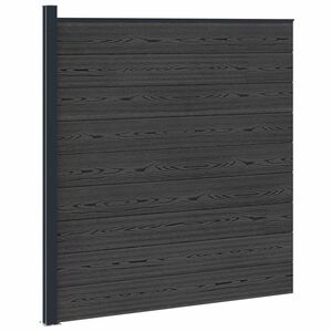 vidaXL Tvoros rinkinys 175 x 186 cm WPC ir aliuminis Juoda