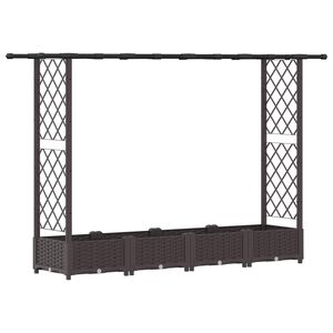 vidaXL Pakeltas lovas su trelėmis ir stogu Ruda 203 x 40 x 121 cm PP