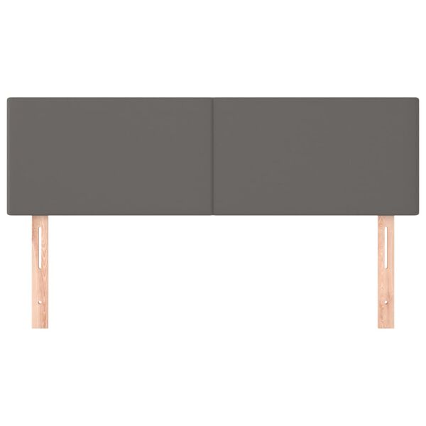 vidaXL Galvūgaliai, 2vnt., pilkos spalvos, 72x5x78/88cm, dirbtinė oda