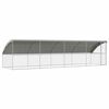 vidaXL &Scaron;unų narvas 4 vnt. Sidabro 8 x 2 x 2 m Galvanizuotas plienas