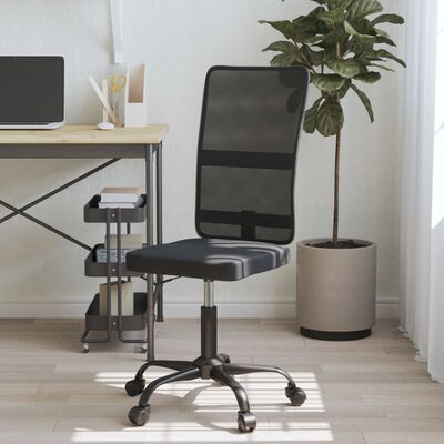 vidaXL Biuro kėdė, juodos spalvos, tinklinis audinys