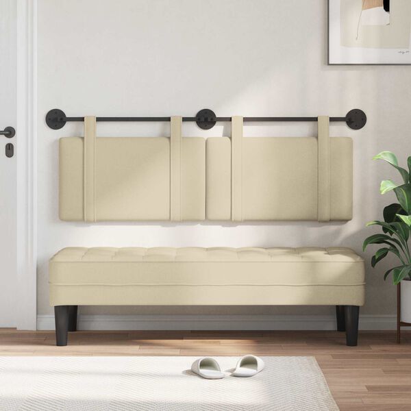 vidaXL Kabantysis galvūgalis Paprastas Kreminė 150 x 55 x 5 cm audinys