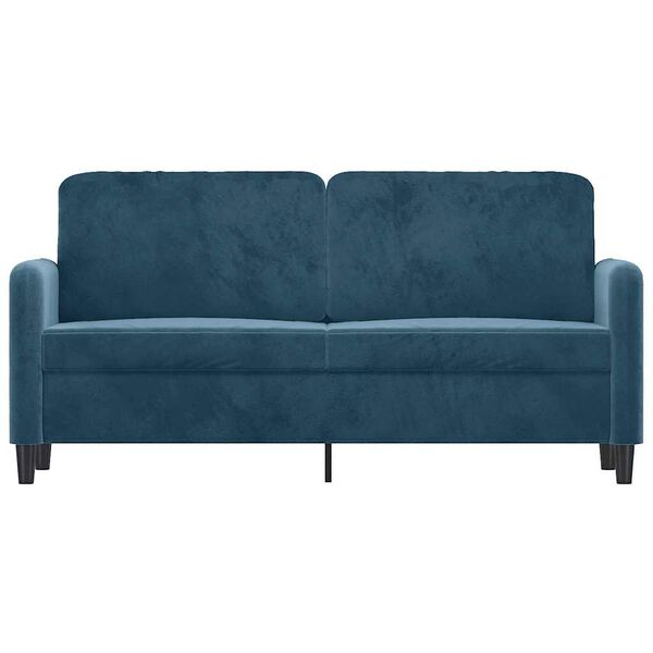 vidaXL Dvivietė sofa, mėlynos spalvos, 140cm, aksomas