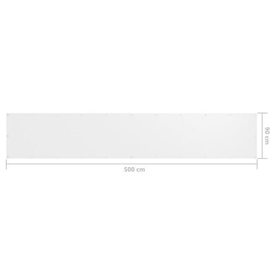 vidaXL Balkono pertvara, baltos spalvos, 90x500cm, oksfordo audinys