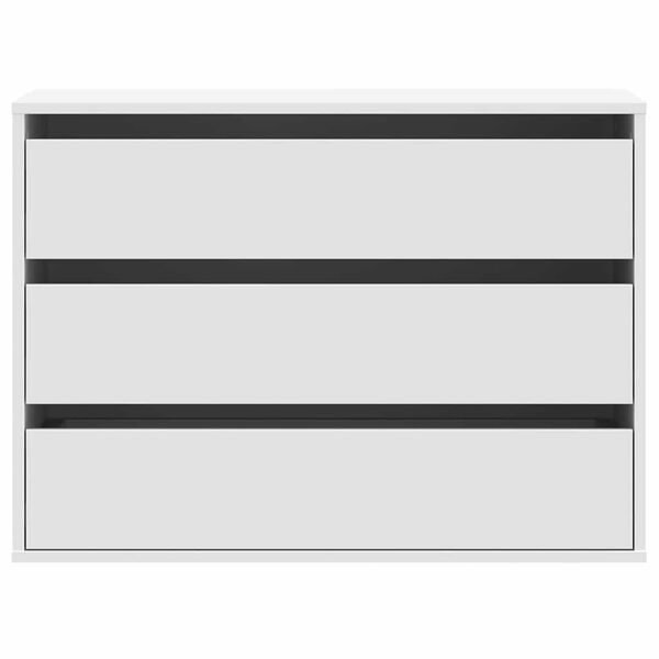 vidaXL Kampinė komoda su stalčiais, balta, 80x41x58cm, mediena