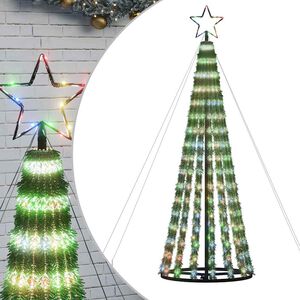 vidaXL LED Kalėdų eglutė 275 LED Spalvingi 180 cm